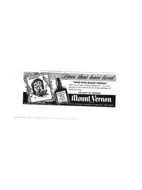 Print Ad Mount Vernon Brand Straight Rye Whiskey Vintage 1941 Cocktail Bar Decor